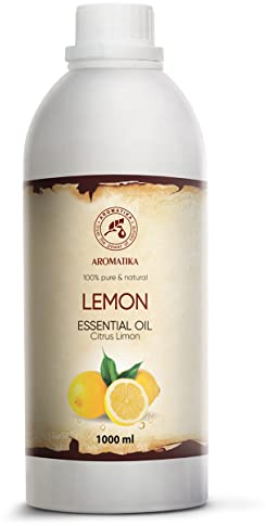 Zitronenöl 1000ml - Naturreines Ätherisches Öl Zitrone zur Körperlichen und Seelischen Anwendung - Citrus Limon - Öle für Naturkosmetik und Aromatherapie - Zitronen Öl zur Raumbeduftung