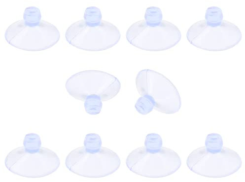 Qjaiune Glas-Tischhalter – 18 mm Gummi-Saugnäpfe, Anti-Kollisions-transparente Halter, Schreibtisch-Saugnäpfe für Möbel, 10 Stück