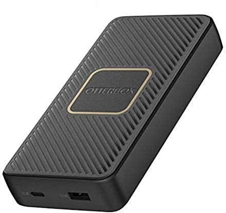 Otterbox Power Bank, Cargador Qi 10W inalámbrico de Carga rápida, de 15,000 mAh con Puertos USB-A 18W y USB-C 18W, indicador de Carga LED, Fino, Resistente a caídas, Negro