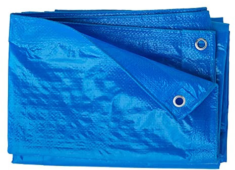 Winsome Tarpaulin Waterproof Heavy Duty 2.8 x 3.7 m (9 X 12 ft) Multipurpose Tarp Sheet Cover with Reinforced Grommets Ground Sheet for Outdoor | Blue