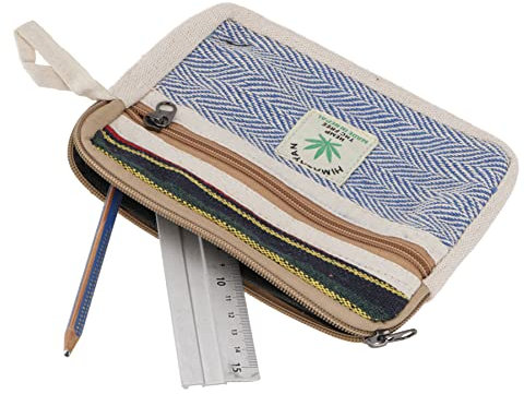 GURU SHOP Ethno Kosmetiktasche, Stiftmäppchen, Utensilo - Blau, Herren/Damen, Baumwolle, Size:One Size, 12x15x3 cm, Kleine Taschen für Kosmetik, Schreibzeug, Mehr