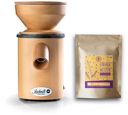 Getreidemühle Mockmill Professional 200 | frisches Mehl | Made in Germany |+ 2,5 kg Bio Weizen