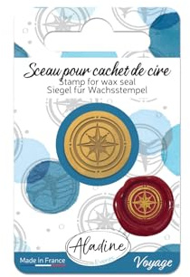 Aladine - Siegel für Wachssiegelstempel, Rosa der Winde – Herstellung von Einladungen, DIY und Scrapbooking – hergestellt in Frankreich