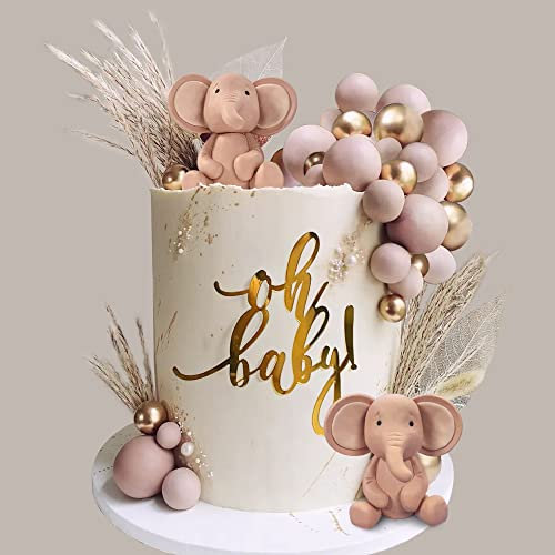 35 Stück Elefanten-Kuchendekoration, Boho-Kuchendekoration, niedliche Baby-Elefanten-Kuchendekoration, Mini-Kugeln, Kuchendekoration, Elefant-Thema, Geburtstag, Babyparty, Kuchendekoration