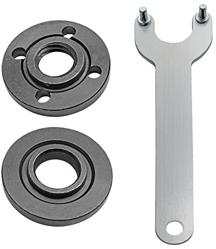 Grinder Angle Wrench with 2-Pack 5/8-11 Spanner Metal Lock Nut, Compatible with Dewalt Milwaukee Makita 193465-4 Bosch Black & Decker Ryobi 4.5 5 5/8-11