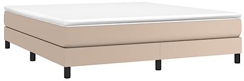 vidaXL Bettgestell, Polsterbett Bett für Schlafzimmer, Bettrahmen mit Lattenrost, Kunstlederbett Doppelbett, Cappuccino-Braun 180x200cm Kunstleder