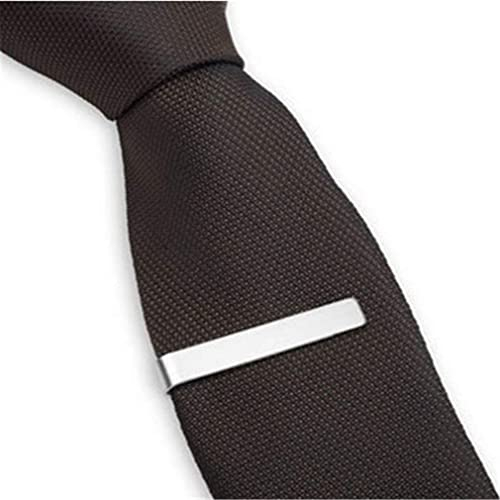 Pinces à cravate pour homme - Bords carrés - Style long et court - Pour mariage et affaires - Argenté, Autres pierres précieuses