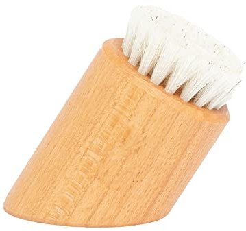 Cepillo facial para cepillos en seco, masaje de cerdas 100% naturales, cepillos secos, masaje, cepillo de limpieza facial de pelo de caballo de madera de haya, cepillo exfoliante