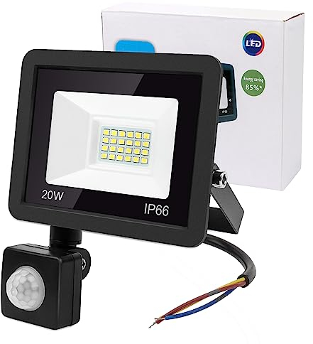 MXTIMWAN | 20W LED Strahler mit Bewegungsmelder Außen - LED Strahler Außen - LED Strahler mit Bewegungsmelder, Garten, Innenhöfe, Garage, Sportplatz