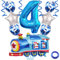 Weenkeey 4. Zug Geburtstag Dekoration 4 Jahre Geburtstag Zug Luftballons Zug Folienballons Blau Zahl 4 Helium Ballon für Eisenbahn Motto Party Junge Geburtstag Party Supplies
