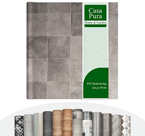 Cushion Vinyl Flooring Rolls by The Metre, Wood Effect, Tile Effect, Stone Effect PVC Flooring, Foam Cushion Lino Floor Covering for Kitchen, Bathroom, Living Room (Zala 997m, 100 x 150 cm)