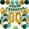 30 Geburtstag Deko Frauen Mann, 30. Geburtstag Dekoration Grün Gold 30 Geburtstagdeko Luftballons 30 Happy Birthday Banner 30. Geburtstag Konfetti Luftballons für 30 Geburtstagdeko Frauen Mann