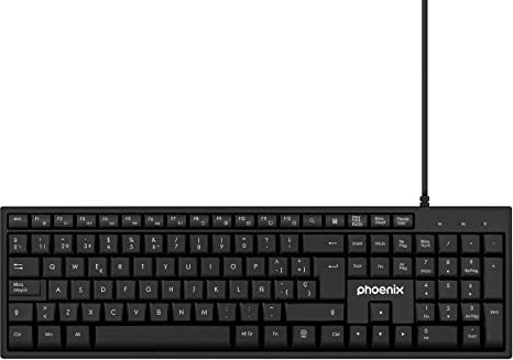 Phoenix K100 Teclado Multimedia USB Negro QWERTY
