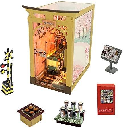 Miniatur-Puppenhaus in Buchform, japanischer Stil, Buchhaus, Holzmöbel, DIY-Puppenhaus-Set mit LED, kreatives Zimmer, Geschenk für Erwachsene, Teenager, Kinder