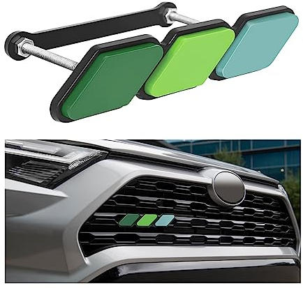 CGEAMDY Auto Kühlergrill Einsatz Trim, 3 Farben Kühlergrill Badge Grillemblem, Car Styling Zubehör Kühlergrill Badge Emblem Dekoration Logo für Car Truck Tag(Grün