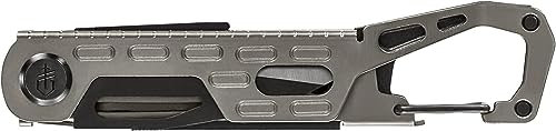 Gerber Gear Stake Out 11-in-1-Multifunktionswerkzeug – 5,6 cm glatte Kante, Zeltpfahlabzieher, Karabiner-Trage – EDC-Ausrüstung und Ausrüstung – Graphit