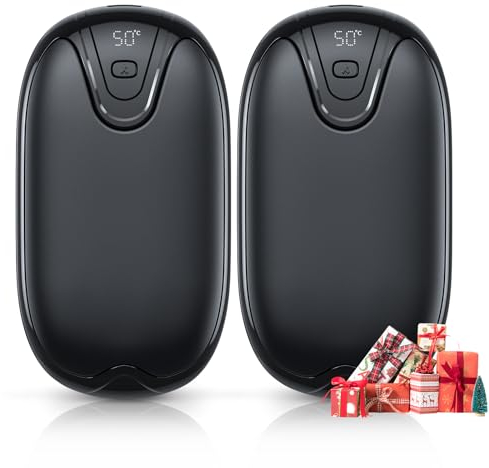 Hand Warmers,3 Heat Levels Rechargeable Hand Warmer,12 Hrs Long Lasting Portable Pocket Heater,2 in 1 Magnetic Hand warmer with LCD Digital Screen for Home Camping Hunting Outdoor,Best Winter Gift.