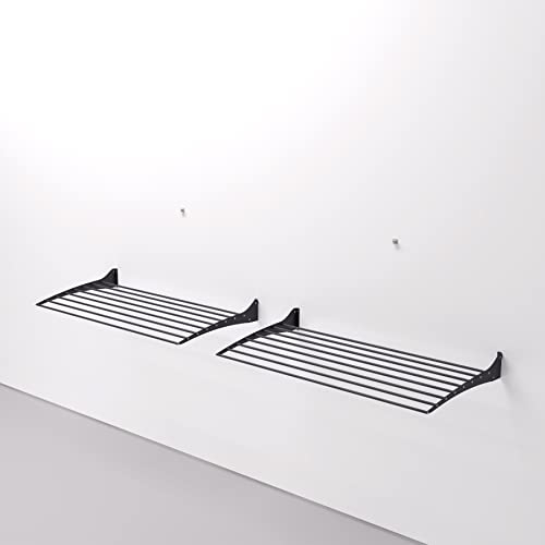 Foxydry Fold Wäscheständer für die Wand, vertikaler Wäscheständer für den Innen- und Außenbereich aus Aluminium und Stahl (2X 60 cm, Schwarz (Black))