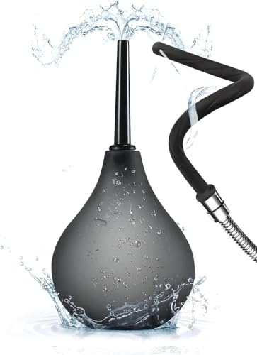 Anal Douche Enema Bulb Kit, 224ml Silicone Shower Enema Douche with Shower Attachment, Detachable and Reusable Personal Hygiene Cleaner for Daily Intimate Care and Travel