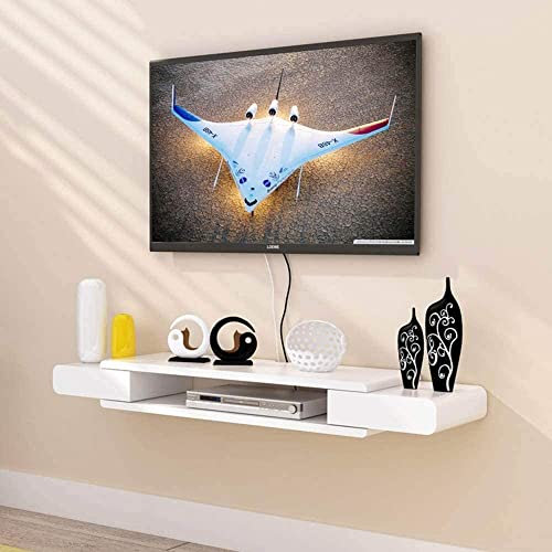 KUMIAO Wall Mounted TV Stand Cabinet for Living Room | Floating Shelf with DVD/Blu-Ray Player Background Stand | TV Wall Units