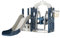 Tobogán y Columpio para bebés Tobogán Independiente Tobogán Escalador para niños Centro de Actividades Zona de Juegos Infantil Interior Exterior Tobogán Largo Equipo de Juegos (Tower Blue Grey)