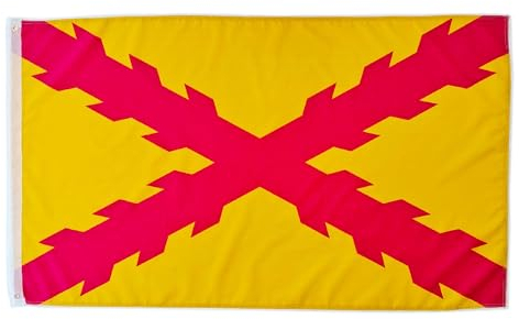 Bandera de Cruz de Borgoña, bandera colores Tercios morados, bandera 150cm x 90cm, bandera tercios