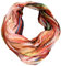 J26 Streifen Seide Glitzer Gold Fäden Sommer Frühling Loop Verlauf Regenbogen Rainbow Silk Uni Rundschal Schlauchschal Stola Schal leicht (Streifen Orange)