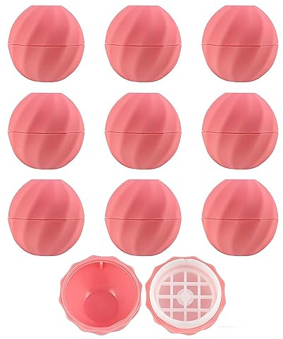 50 Stück kugelförmige Lippenbalsam-Behälter,runde leere Tuben mit Schraubverschluss für Lippenstift,inklusive Chapstick-Halter für Lipgloss,selbstgemachte Lippenbalsam-Topfgläser (Rosa)