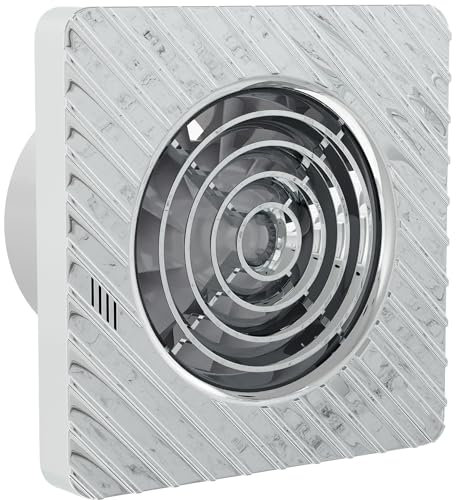 Chrome Bathroom Extractor Fan with Timer & Humidistat 4”/100mm IP45 Rated - Wave Silent Bathroom Fan Extractor for Ventilation, Exhaust Fans for Bathrooms & Kitchen, Wall/Ceiling Mounted Axial Fans