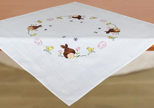 CKM Stickpackung 80 x 80cm Mitteldecke zum Besticken (Osterhase)