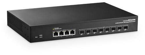 MokerLink Switch géré 12 Ports 10gbps, Port Ethernet 4x10g RJ45, Slot SFP+ 8x10g prenant en Charge Les modules 1g et 10g SFP +, commutateur à Fibre Optique géré L2 avec Bande passante 240gbps