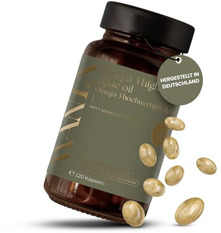 MANIA Omega 3 Kapseln hochdosiert – 90 pflanzliche Algenöl Kapseln – hochwertig und vegan