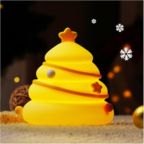 Christmas Tree Night Light for Kids Baby Cute Night Light Newborn Dimmable Night Light for Nursery Baby Room Bedroom Rechargeable LED Touch Lamp 3 Modes Night Lamp Christmas Gifts for Kids Girls Boy