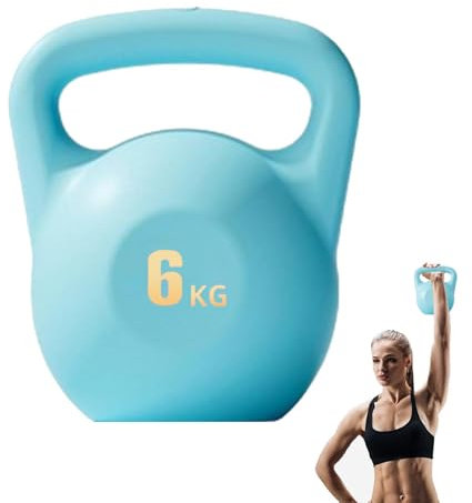 Kettlebell Weights, Weiche Kettlebell, Soft Kettlebell, Schwunghantel Kugelgewicht, Ganzkörper-Trainingsgeräte, Push-Up-Kettlebells für Griffkrafttraining, Hantel-Gewichtsübungen, Blau, 6kg