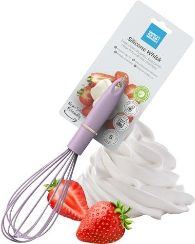 Taylors Eye Witness Batidor de silicona grande de lavanda, apto para lavavajillas, construcción resistente, cabeza de globo antiarañazos. Fácil de limpiar. Resistente al olor, a las manchas y al calor