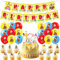 32PCS Monkey Birthday Decoration Supplies Curious Decorazioni a Tema Adatto Per Il Compleanno Dei Bambini e Decorazioni Per Feste Di Anniversario Bandiere Di Palloncini