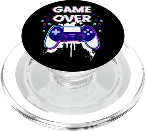 Cyber Futuristic Video Game Controller Game Over Glitch PopSockets PopGrip für MagSafe