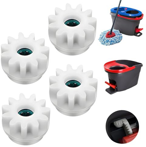 LANAFAY 4Pcs Spin Mop Replacement Parts Compatible with Vileda, One Way Bearing Sprockets Pedal Repair Replacement, Spin Mop Bucket Gear Replacement Part for Vileda and More Rotation Mop