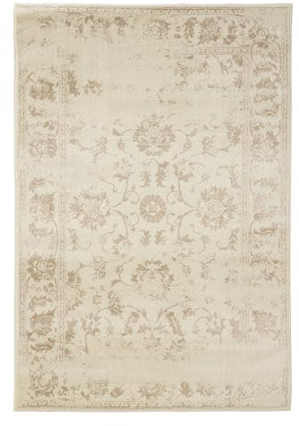 benuta Basic Teppich Suki - Creme/Beige 140x200 cm - Kunstfaser - Rechteckig & im Style: Vintage, Orient Style - Pflegeleicht für Wohnzimmer Schlafzimmer