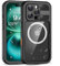 WIFORT for iPhone 16 Pro Waterproof Case, Compatible with Magsafe, Shockproof Dustproof Cover with Built-in Screen/Camera Protector, Heavy Duty 360 Full Body Protective Front and Back Cases 6.3-Black