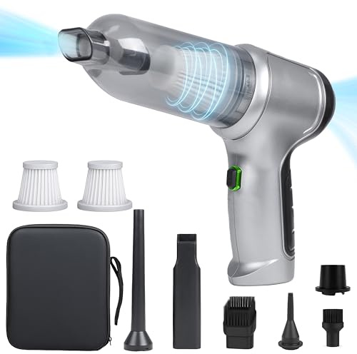 EcoNour Handheld Vacuum Cleaner, Cordless Car Vacuum Cleaner, with Multiple Brush Heads High Power Hand Held Vacuum Cordless, for Office, Home Kitchen, Car,Pet Hair - Grey