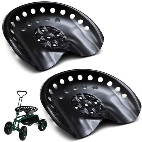 MorningRo 2 Pcs Metal Tractor Seat Vintage Tractor Seat for Lawnmower, Forklift, Farm, Home or Bar Stool (Black)