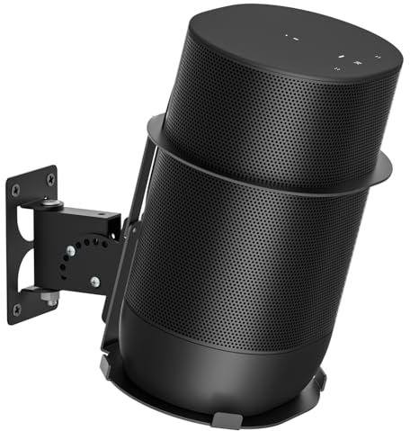 notiela Protective Metal Speaker Wall Mount for Sonos Move and Sonos Move 2 Wall Mount Bracket with Tilt & Swivel Adjustment Speaker Bracket for Sonos Move 2 Mount, Black