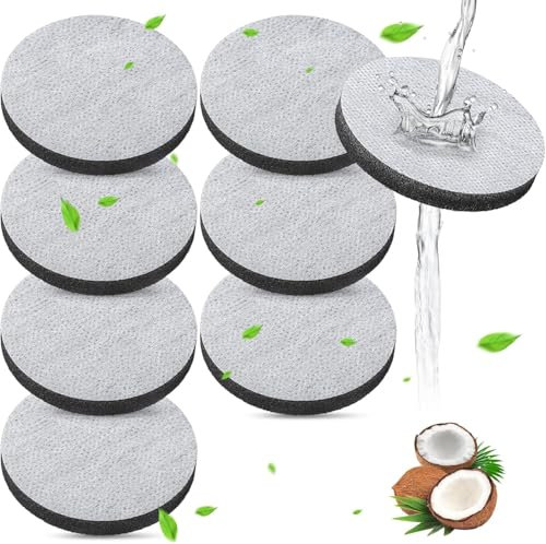 9Pcs Micro Discs Water Filter Disc, Mini Water Filters Replacement Suitable for for Brita Fill and Go Water Filter Bottles Carafes, Reduce Chlorine, Microparticles and Other Impurities