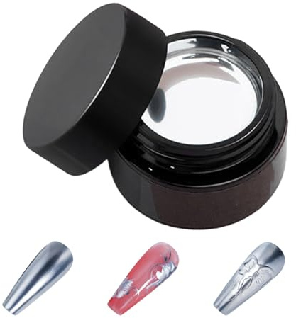 Metal Painting Gell, Mirror Nagellack, Silberspiegel-Chromgel Hochschale -Finish, 3D-Metallmalerei Zeichnung Nagelgele, Spiegelnde Nägel, Metallische Lackierung Gel, Superglänzendes