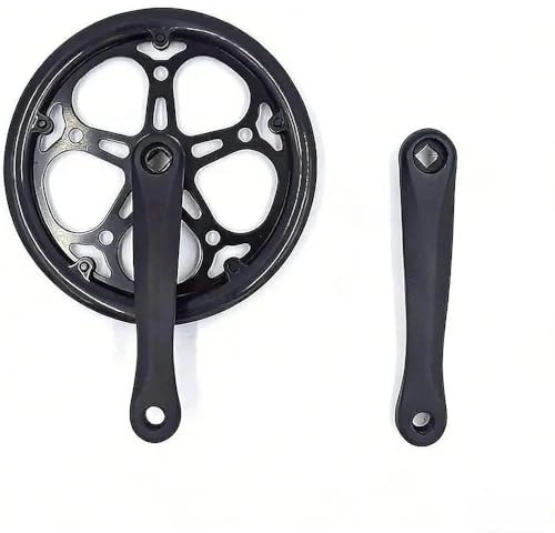 frymmx Durable Bike Crank Arm Set with Square Taper Spindle, Ideal for City Folding Bicycles. Enhances Cycling Performance with Smooth Shifting.
