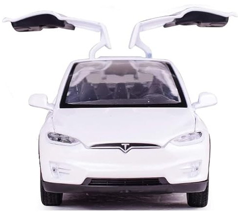 gidoyi Toy Car Model X, Pull Back Car Toys Alloy Vehicles with Lights and Sound 1:32 Scale Model Car (White)