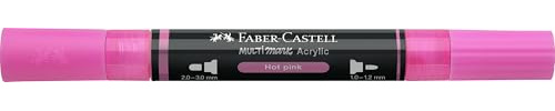 Faber-Castell Multimark Acrylic Dual Marker Color 329 Hot Pink Art Set Supplies Waterbased Acrylic Marker Pen Double Ended Bold & Fine Tip Art Marker Coloring Pens Textlighter