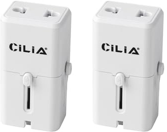 CILIA Adaptateur universel de voyage, prise internationale pour 150 pays avec prises US/UK/EU/AUS, adaptateur courant compact pour l'Amérique, l'Angleterre, le Japon, les accessoires de voyage (blanc