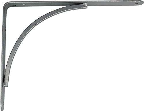 Amig - Staffa per mensole a muro | Supporti per Mensole | Reggimensola | Staffe per mensole in Acciaio | Colore: Grigio Metallizzato | Dimensioni: 200 x 150 | Peso max: 75 kg